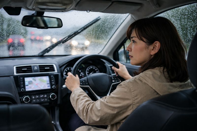 雨で視界が落ちる状況でも落ち着いて運転できる準備と確認のポイント