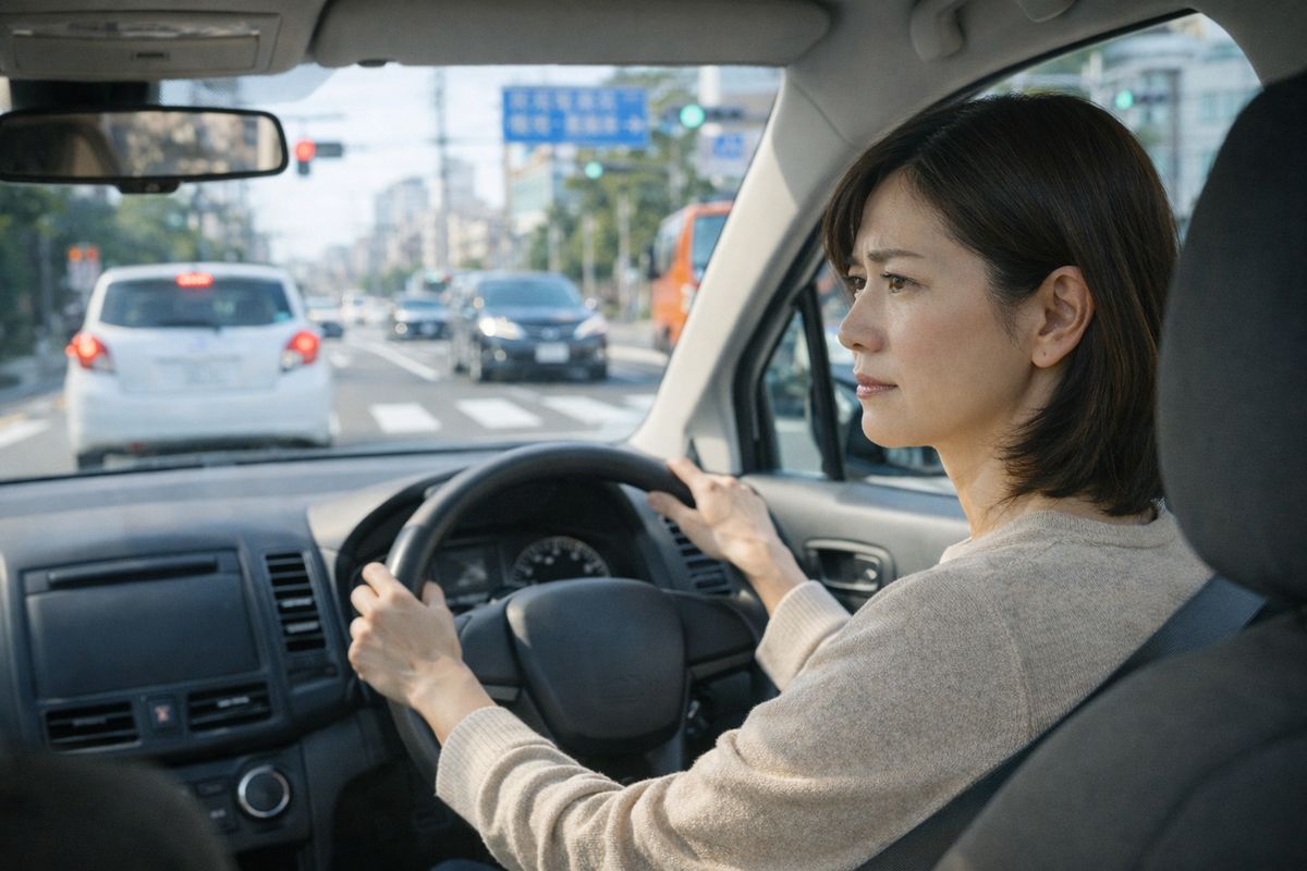 久しぶりの運転で操作のタイミングが合わず発進や停止が急になりやすい状況