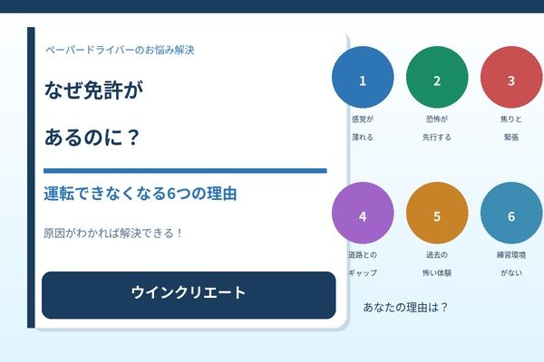 なぜ免許があるのに運転できなくなるのか？6つの理由