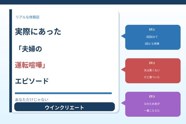 実際にあった「夫婦の運転喧嘩」エピソード